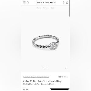 David Yurman oval stacked ring size 6